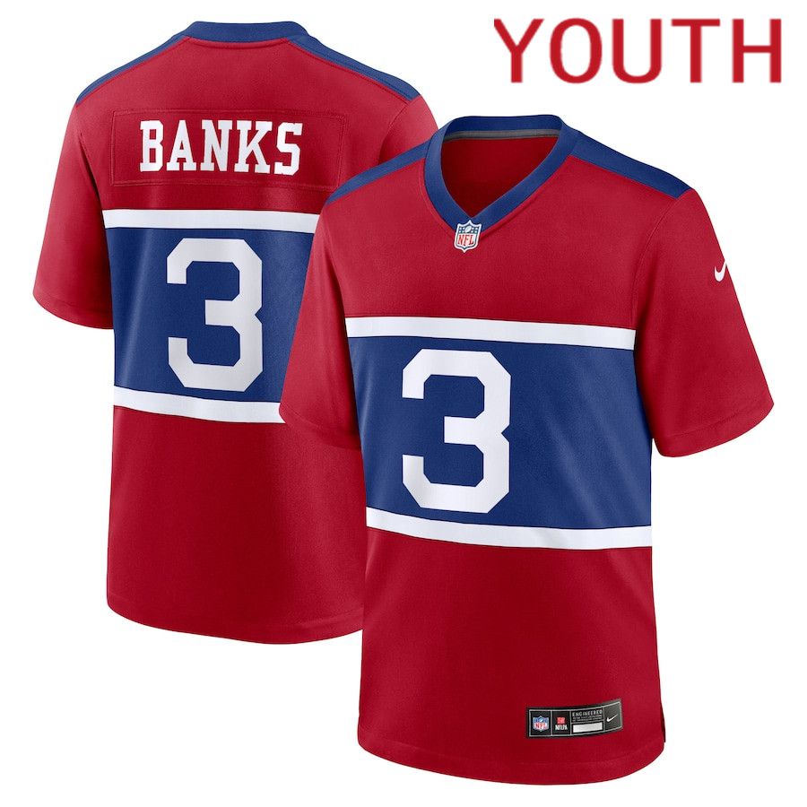 Youth New York Giants #3 Deonte Banks Nike Century Red Alternate Player Game NFL Jersey